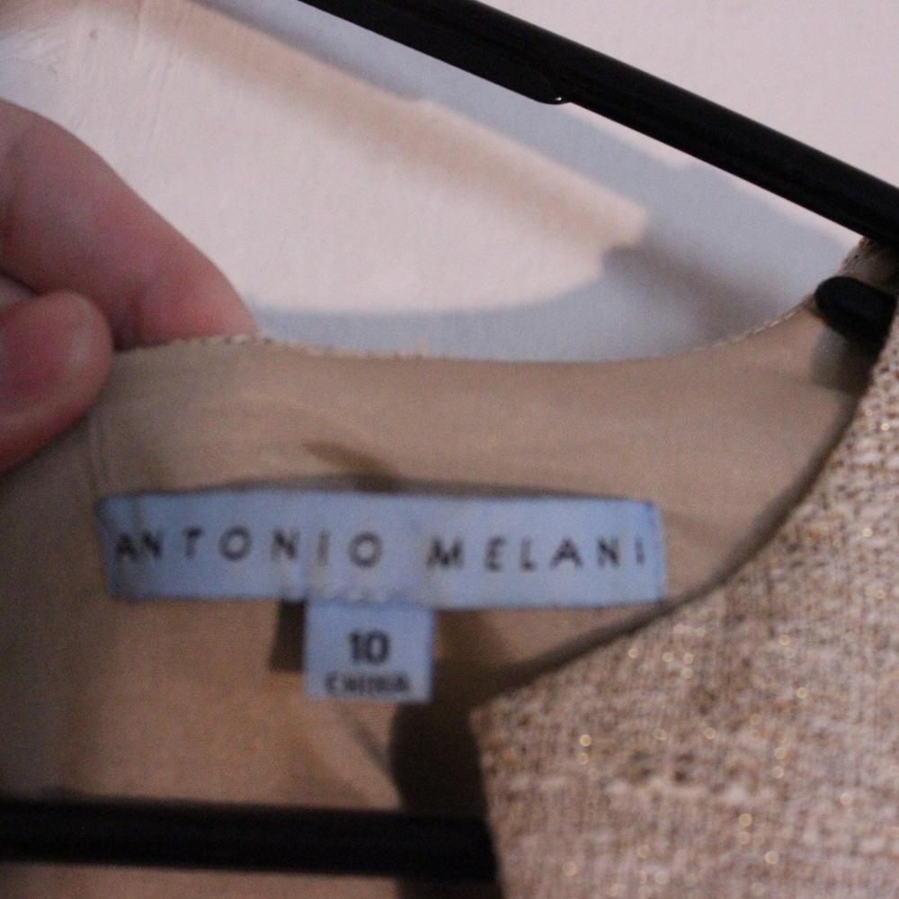 Antonio Melani light brown gold cocktail dress - Picture 3 of 6